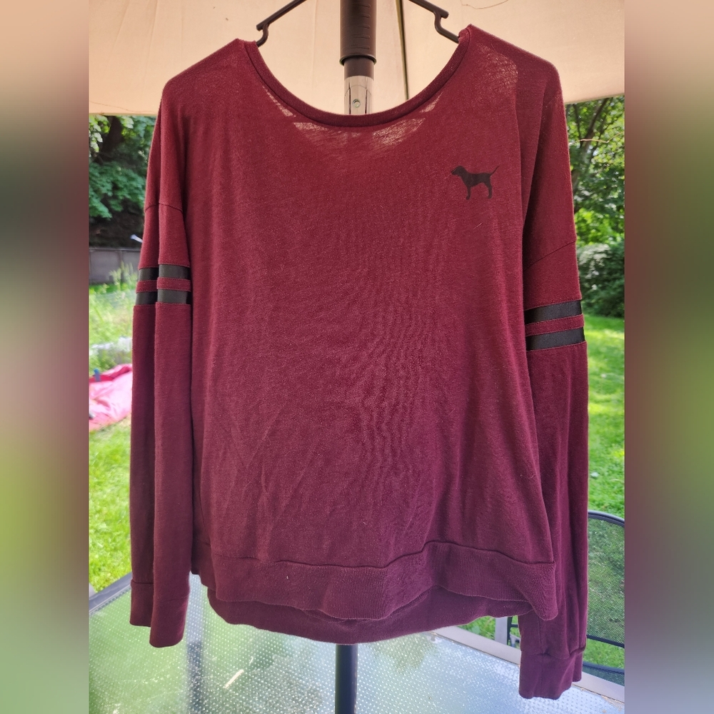 PINK Victoria's Secret Red Long Sleeve Tee